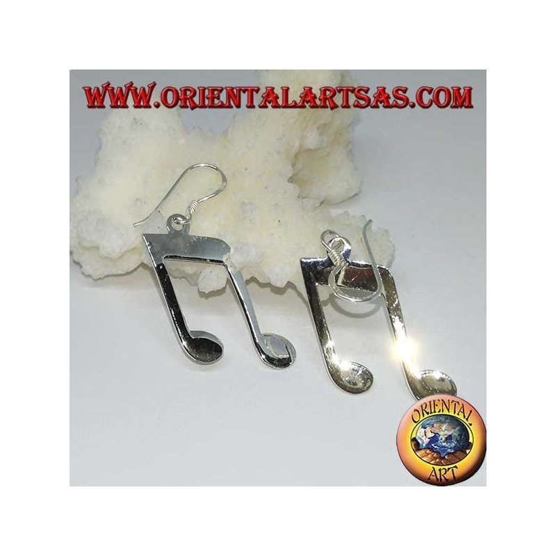 Silver pendent earrings, double chroma (music)