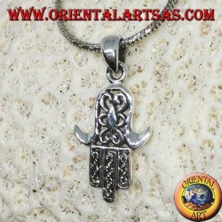 Pendant in silver 925 Mir hand of Miriam of Fatima Hamsa carved (medium)