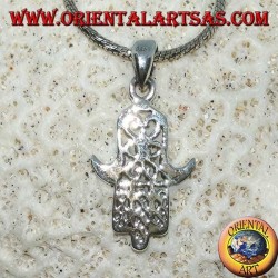 Pendant in silver 925 Mir hand of Miriam of Fatima Hamsa carved (medium)