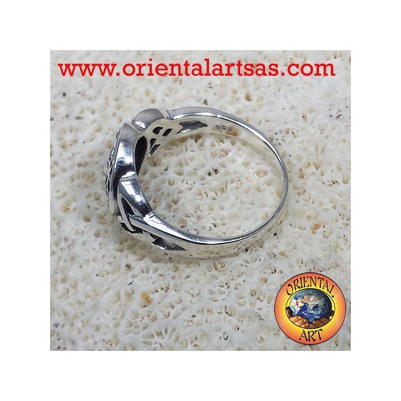 Flor de la Vida Anillo de plata con nudo celta