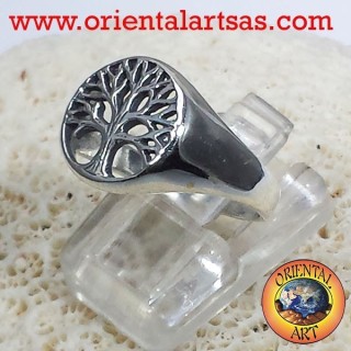 árbol de la vida anillo plato de plata