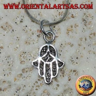 Silberanhänger, geformt wie die Hand von Fatima Hamsa klein