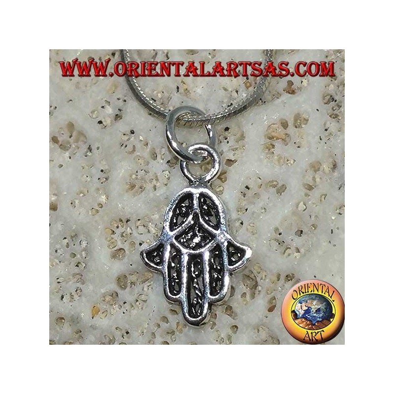 Pendentif en argent, en forme de main de Fatima Hamsa petite