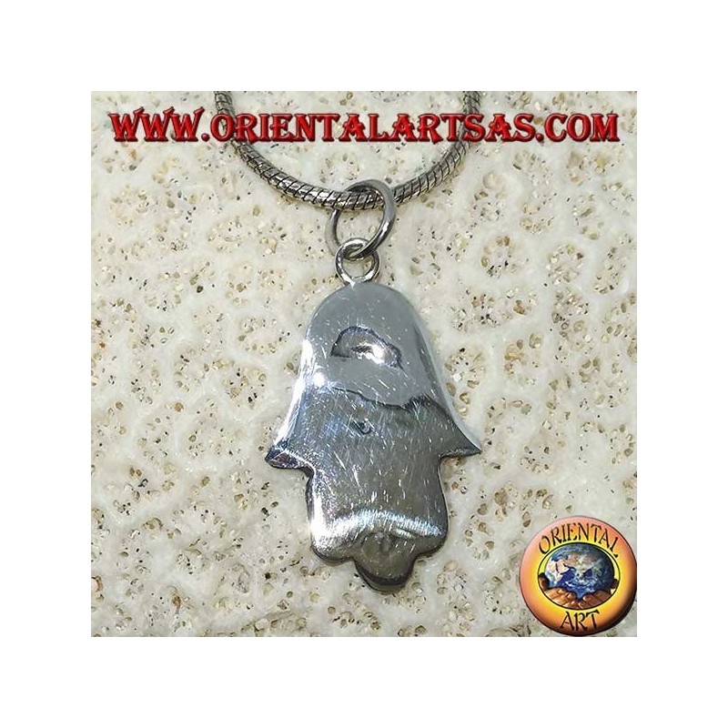 Silberanhänger Hand von Fatima Hamsa mit Allahu Akbar Basrelief