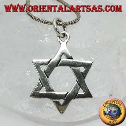 Pendentif en argent, étoile de David ou mieux le bouclier de David, étoile juive