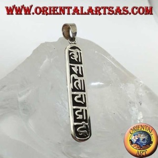 Colgante de plata Oṃ Maṇi Padme Hūṃ el mantra de Mahāyāna y el budismo tibetano