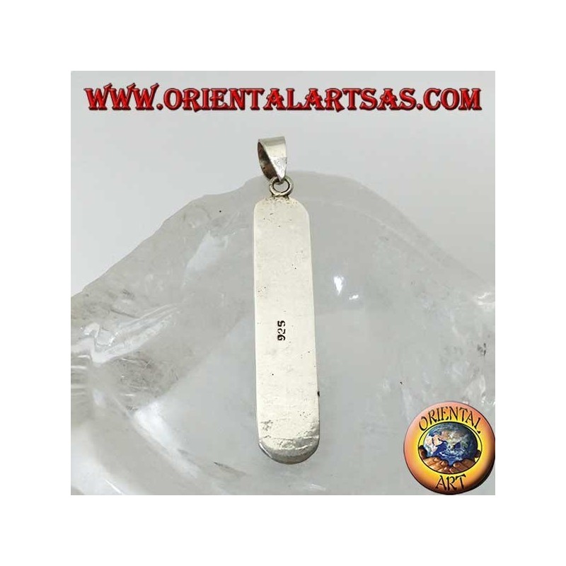 Silver pendant Oṃ Maṇi Padme Hūṃ the mantra of Mahāyāna and Tibetan budism.