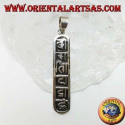 Silberanhänger Oṃ Maṃi Padme Hūṃ das Mantra des Mahāyāna und des tibetischen Budismus