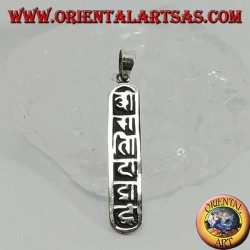 Colgante de plata Oṃ Maṇi Padme Hūṃ el mantra de Mahāyāna y el budismo tibetano