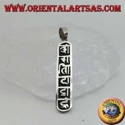 Colgante de plata Oṃ Maṇi Padme Hūṃ el mantra de Mahāyāna y el budismo tibetano