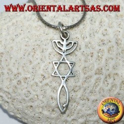 Silberanhänger der Menora mit Davidstern
