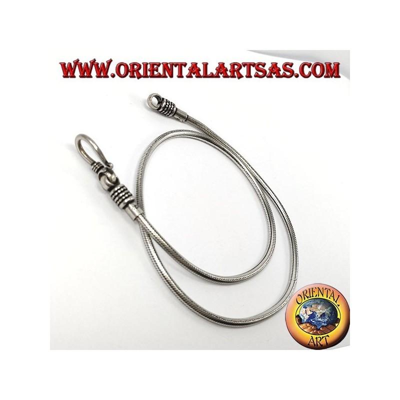 Collar de serpiente de plata indonesio de 40 cm