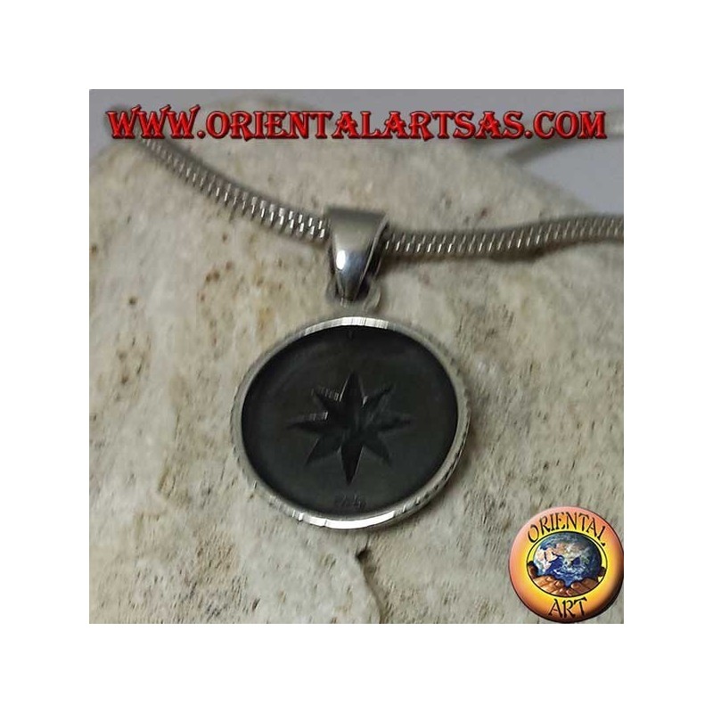 Silver pendant wind compass (compass) in bas-relief