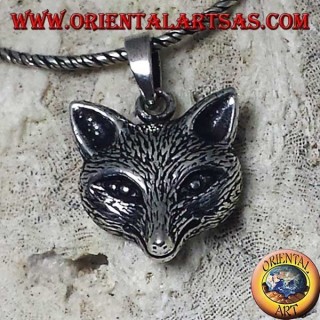 colgante de plata con cabeza de zorro
