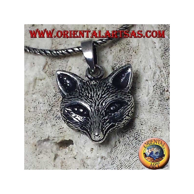 silver pendant with fox head