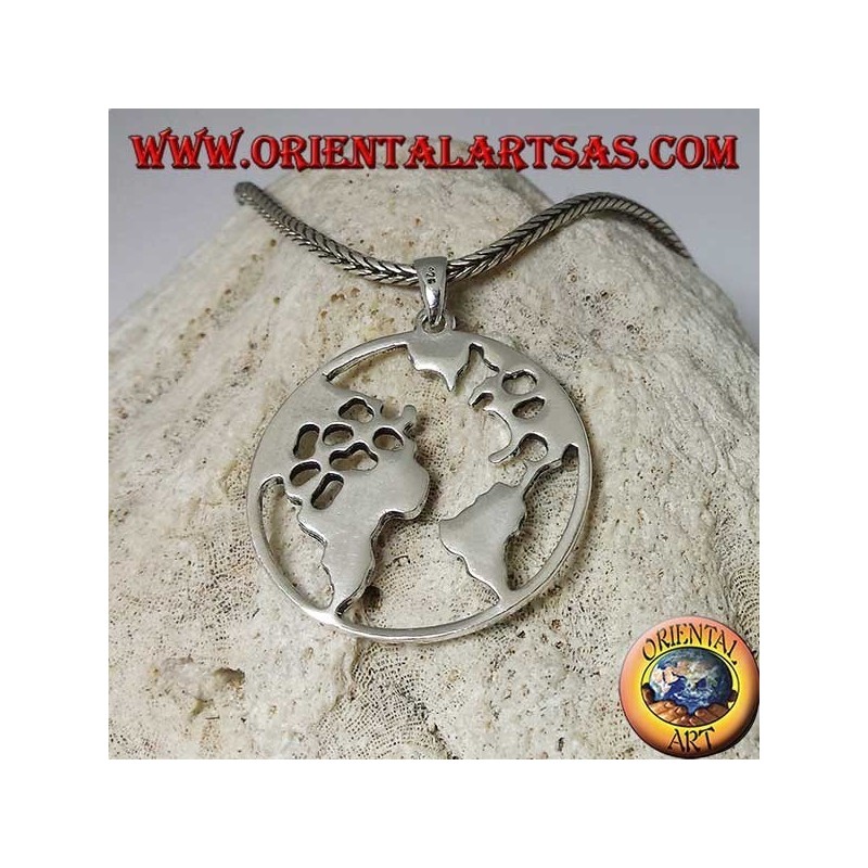 Pendentif en argent 925 la terre notre planète terre