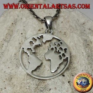 Ciondolo in argento 925 la terra il nostro pianeta Terra (piccolo)