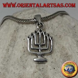 Silberanhänger der Menorah-Öllampe mit sieben Armen (klein)