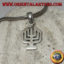 Silberanhänger der Menorah-Öllampe mit sieben Armen (klein)
