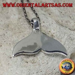 Silber Delphin Schwanz Anhänger mit Paua Muschel