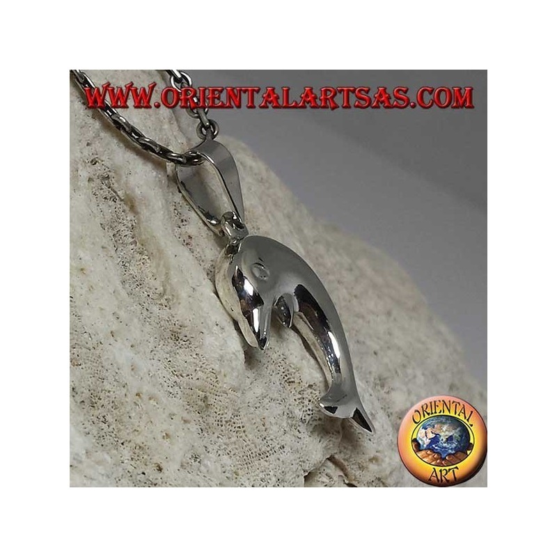 Silver pendant, the jumping dolphin
