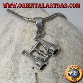 Pendentif en argent en forme de jumelles