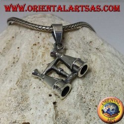 Pendentif en argent en forme de jumelles