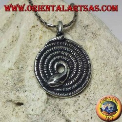 Silver pendant, sacred spiral of the kundalini snake