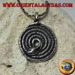 Pendentif en argent, spirale sacrée du serpent Kundalini