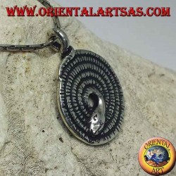 Pendentif en argent, spirale sacrée du serpent Kundalini