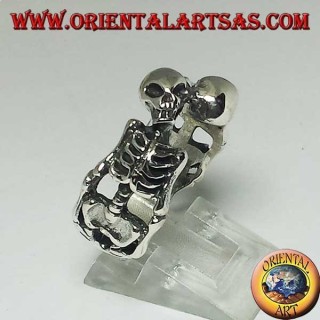 Anello in argento di scheletri in coppia