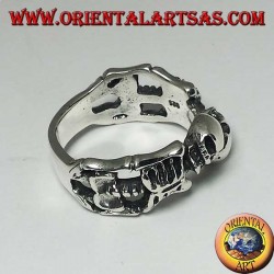 Silberring , Paar Skelette