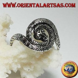 Silber Kobra Schlangenring heilige Spirale der Kundalini