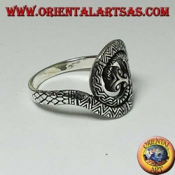 Bague serpent en cobra argenté spirale sacrée de la kundalini