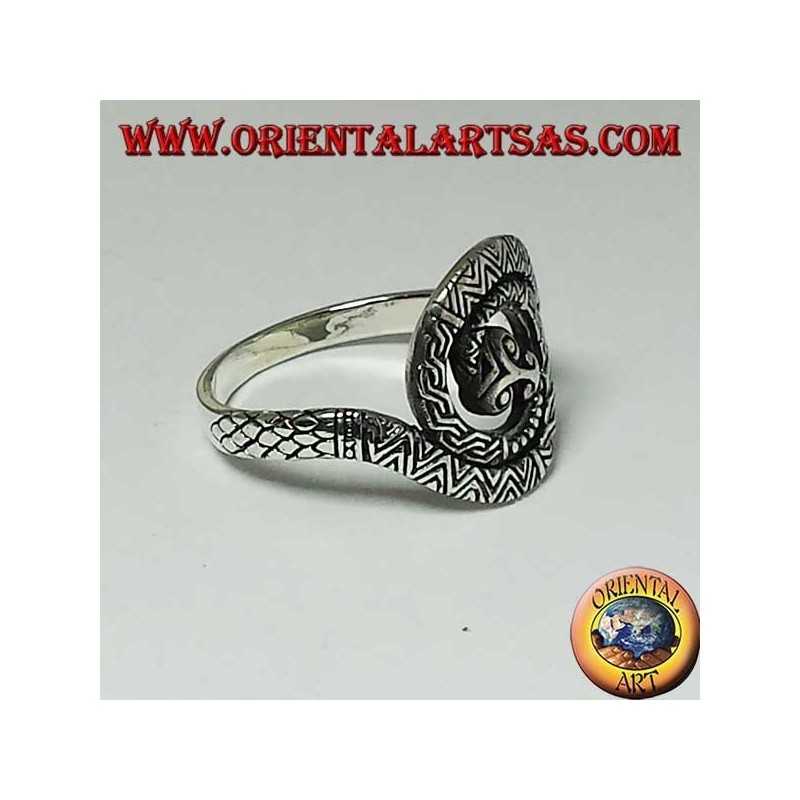 Silver cobra snake ring sacred spiral of kundalini