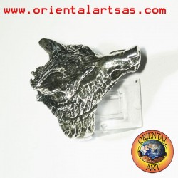 Anello in argento testa di lupo (grande)