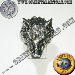 Anello in argento testa di lupo (grande)