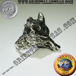 Anello in argento testa di lupo (grande)