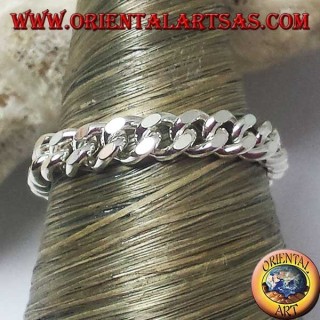 Anello in argento a catena grumetta morbida piccola