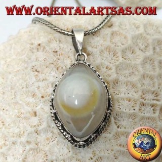 Pendentif en argent avec oeil de Shiva l'agate du troisième oeil