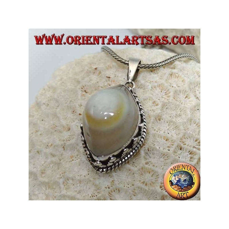Colgante de plata con ojo de Shiva, la ágata del tercer ojo