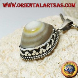 Silberanhänger mit Auge von Shiva der Achat des dritten Auges