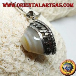 Silberanhänger mit Auge von Shiva der Achat des dritten Auges