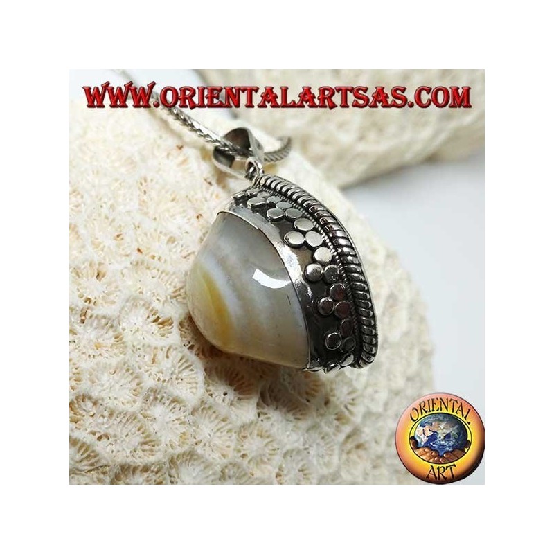 Colgante de plata con ojo de Shiva, la ágata del tercer ojo
