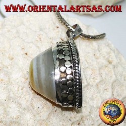 Silver pendant with eye of Shiva the agate of the third eye