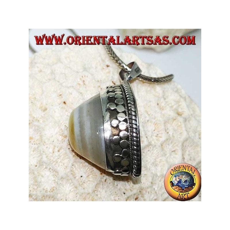 Colgante de plata con ojo de Shiva, la ágata del tercer ojo