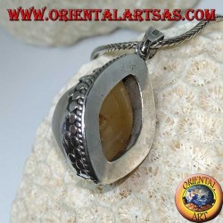Silver pendant with eye of Shiva the agate of the third eye