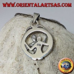 Pendentif en argent, sexe anal dans le cercle avec spectateur