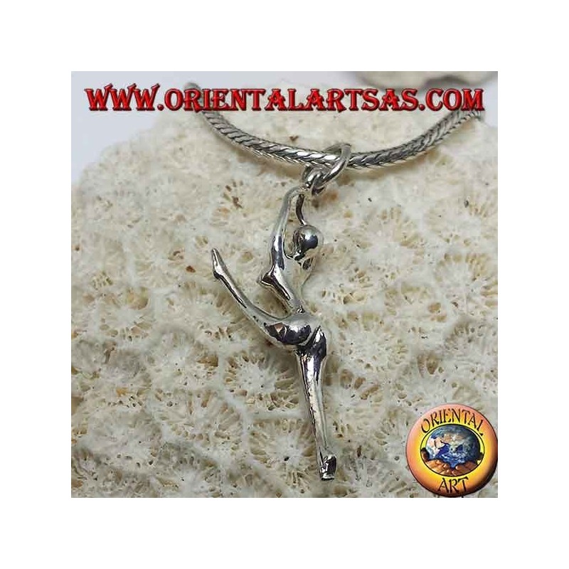 Pendentif ballerine en argent fendu sur les pointes