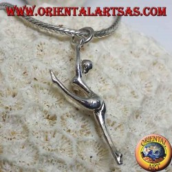Pendentif ballerine en argent fendu sur les pointes